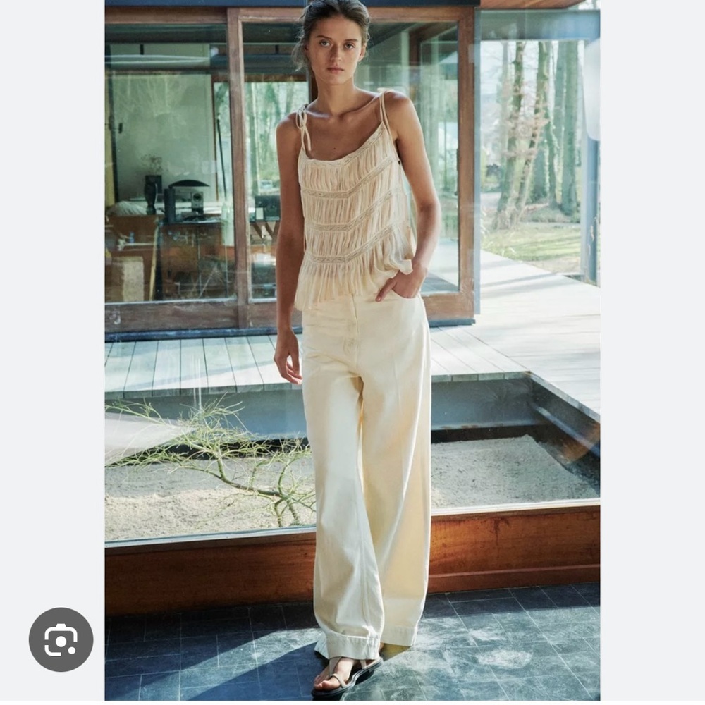 Zara ZW Collection lace top in ecru